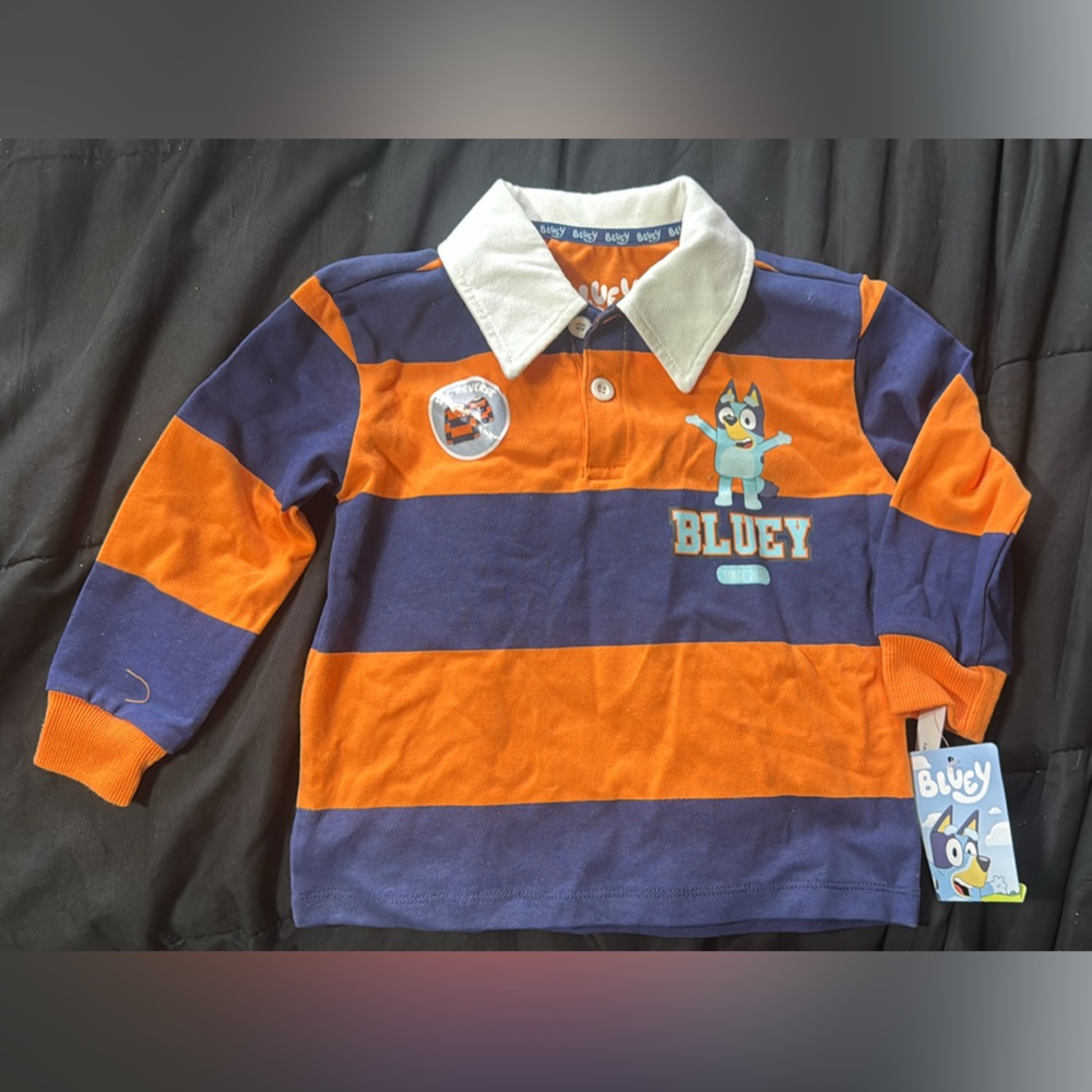 Bluey Orange and Blue Rugby Shirt